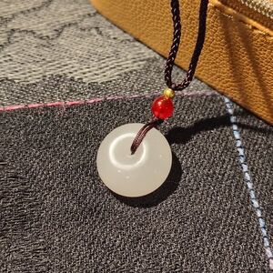 Elegant White and Red Pendant Necklace